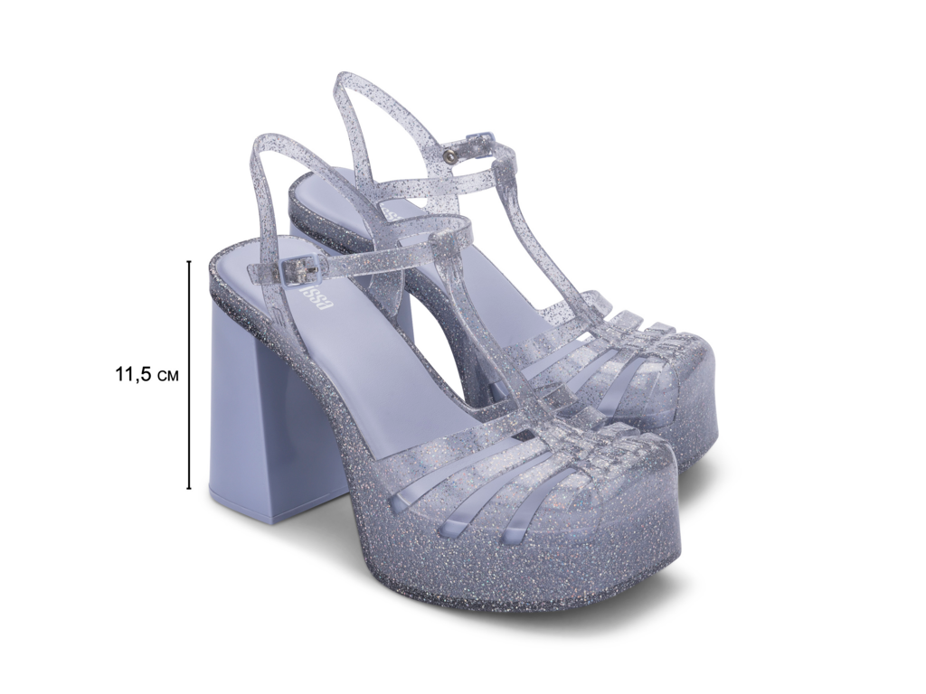 Melissa Clear Gel Shoes Melissa Party Heel AD Glitter Clear Sandal