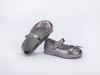 Mini Melissa Sweet Love Bow Applique Silver Glitter Sandal For Baby Girls