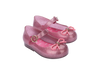 Mini Melissa Sweet Love Bow Applique Pink Glitter Sandal For Baby Girls