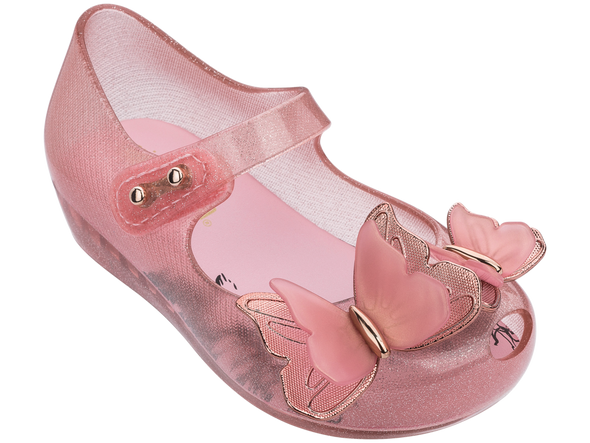 Mini Melissa Ultragirl Butterfly Glitter Pink Sandal For Babies