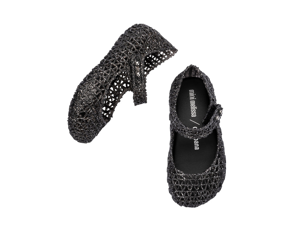 Mini Melissa Campana Sneaker Melissa Campana Flat In Pink Glitter