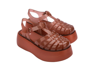 Buy Women Shoes Online Comfortable Platform Heel Brown Sandals