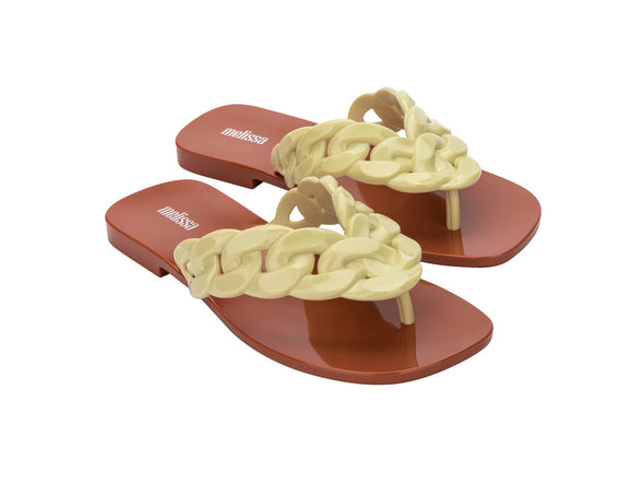 Melissa Brace Flat Brown Flip Flops For Women