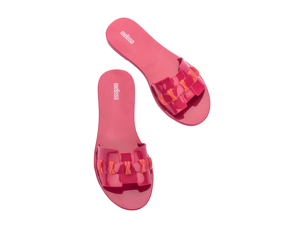 Melissa Ana AD Flat Pink Flip Flop Slides For Women