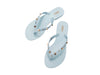 Women's blue studded flip flops