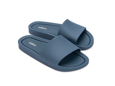 Melissa Beach Slide, Blue Slip-ons