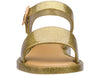 Golden glitter buckle sandals for girls, stylish and comfortable footwear perfect for parties and casual outings.