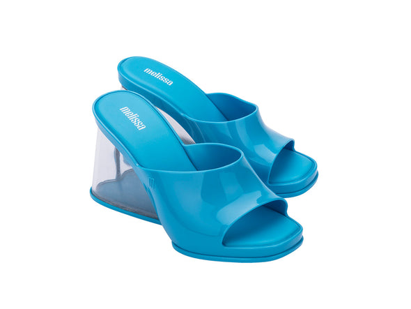 Melissa Darling Blue Heeled Slide Sandal for Women – Stylish and comfortable slip-on heels with a chic design, perfect for any occasion.