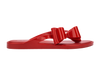 Melissa Flip Flop in red with a cute flat bow design, stylish and comfortable slip-on footwear for women.