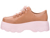 Melissa Kick Off AD Brown Pink Heel Sneakers for Women – Trendy sneakers featuring a brown and pink design with a stylish elevated heel, perfect for casual and sporty looks.