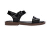 Melissa Mar Sandal II everyday flat black brown sandal for women with stylish dual-tone straps and comfortable design