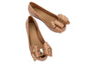 Mini Melissa Ultragirl Sweet X Beige Silver Ballerinas for Kids – Stylish and comfortable ballerina flats with an oversized floral bow and chrome finish, perfect for casual and party wear.