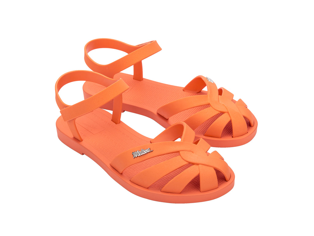 Buy Women's sandals Online | Stylish Orange Flat Sandals For