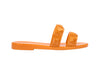 orange flat sandals designer