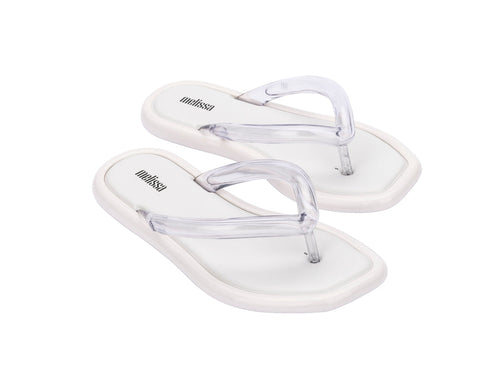 Melissa Airbubble White Thong Flat Flip-Flops for Women