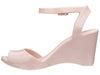 Melissa Blanca Ankle Strap Peep Toe Wedges Heel Light Pink Sandal for Women – Stylish and comfortable wedge sandals with an elegant ankle strap and peep-toe design. Perfect for casual and dressy occasions.