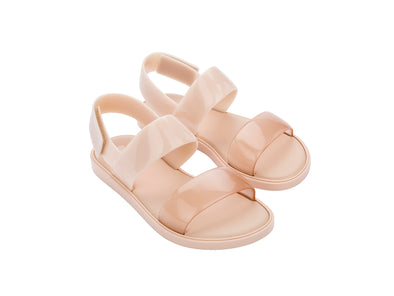 Melissa Bubble Velcro Flat Everyday Beige Sandal for Women – Comfortable and stylish flat sandals with an adjustable Velcro strap, perfect for everyday wear and casual outings.