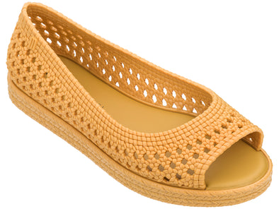 Melissa Camilla Jason Wu Casual Slip-On Peep Toe Yellow Ballerinas for Women – Stylish and comfortable designer ballerinas with a peep-toe design, perfect for casual and elegant looks.