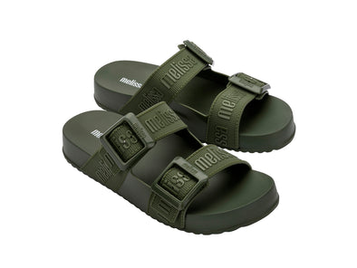 Melissa Cozy Slide M Lover AD Green Slip-Ons for Women – Stylish, comfortable, and versatile slip-on sandals for casual wear and summer outings.