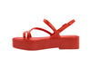 Melissa Essential classy platform strappy red sandal for women – bold stylish footwear with comfort and modern elevated design for parties and summer wear