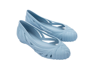 Melissa Femme Classy Blue Knitted Ballerinas for Women - Stylish and Comfortable Casual Footwear melissa femme classy ad blue