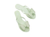 Melissa Harmonic Sweet IV light green flat flipflops with bow for women – stylish and comfortable summer footwear