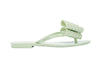 Melissa Harmonic Sweet IV light green flat flipflops with bow for women – stylish and comfortable summer footwear