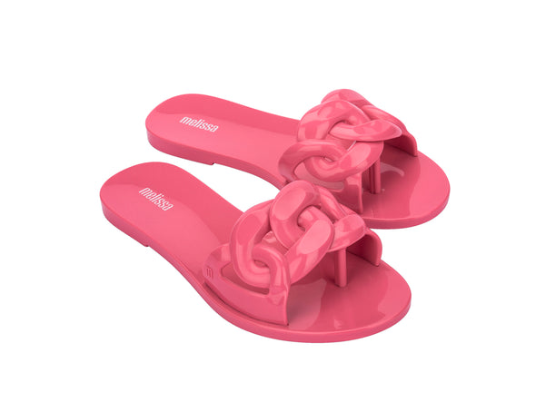 Melissa Jelly Chain AD Pink Flat Flipflops for Women - Stylish and Comfortable Casual Footwear Pink Flat Flip Flops for Women