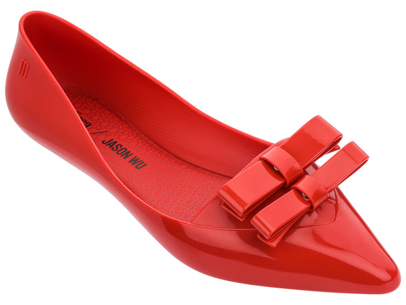 Melissa Pointy II Jason Wu Red Flat Ballerinas – Stylish and comfortable office wear shoes for women with a sleek pointed toe and elegant design.