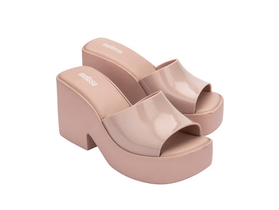 Melissa Posh AD Beige Platform Heel Slide for Women – Stylish and comfortable slip-on sandals with a trendy platform heel, perfect for any occasion.