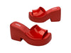 Melissa Posh AD Red Platform Heel Slide for Women – Stylish and comfortable slip-on sandals with a bold red platform heel, perfect for any occasion.