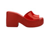 Melissa Posh AD Red Platform Heel Slide for Women – Stylish and comfortable slip-on sandals with a bold red platform heel, perfect for any occasion.