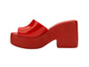 Melissa Posh AD Red Platform Heel Slide for Women – Stylish and comfortable slip-on sandals with a bold red platform heel, perfect for any occasion.