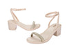 Melissa Shiny Block Heel Strappy Beige Sandal for Women – Stylish beige block heel sandals with elegant straps, perfect for party and casual wear.