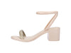 Melissa Shiny Block Heel Strappy Beige Sandal for Women – Stylish beige block heel sandals with elegant straps, perfect for party and casual wear.