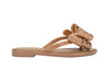 Melissa Slim III Beige Flat Flip Flops for Women – Stylish and comfortable flip flops featuring an oversized bow, perfect for casual outings, vacations, or everyday wear.