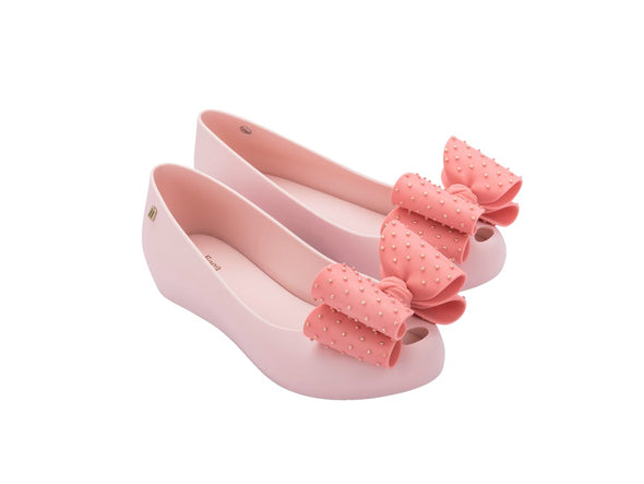 Melissa Ultragirl Sweet XIX Pink Slip-On Ballerinas with Oversized Bow for Women