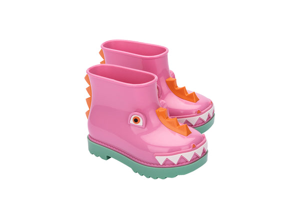 Mini Melissa Fãbbula Pink Rain Boots for Babies - Adorable and waterproof pink rain boots designed for toddlers, offering comfort and protection for rainy days.