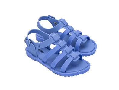 Mini Melissa Flox Flat Unisex Blue Sandal for Kids – Comfortable and stylish strappy sandals with a modern design, perfect for everyday wear and outdoor activities.