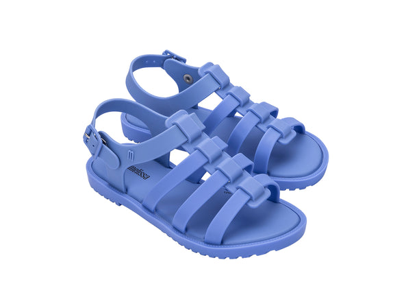 Mini Melissa Flox Flat Unisex Blue Sandal for Kids – Comfortable and stylish strappy sandals with a modern design, perfect for everyday wear and outdoor activities.