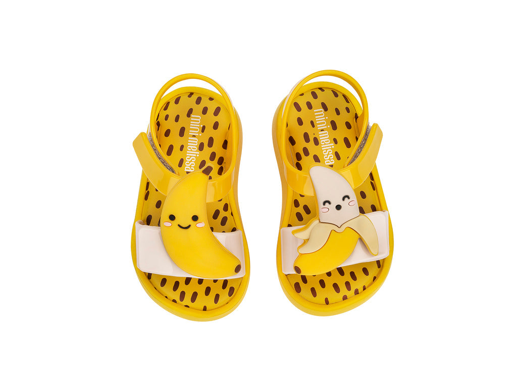 Mini Melissa Jump Fruitland Yellow Sandal With Banana Design For Babies