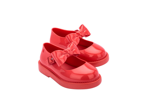 Mini Melissa Lola Baby Red Sneaker with Bow Applique – stylish, comfy, and durable baby sneakers for girls. Perfect toddler footwear with COD available