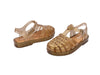 Mini Melissa Possession Shiny Gold Glitter Sandals for Girls – Stylish and comfortable jelly sandals with a sparkling gold finish, perfect for casual and party wear.