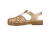 Mini Melissa Possession Shiny Gold Glitter Sandals for Girls – Stylish and comfortable jelly sandals with a sparkling gold finish, perfect for casual and party wear.