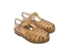 Mini Melissa Possession Shiny Gold Glitter Sandals for Girls – Stylish and comfortable jelly sandals with a sparkling gold finish, perfect for casual and party wear.