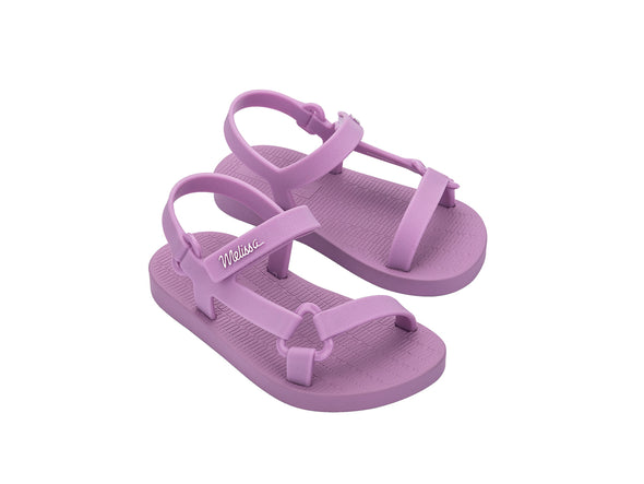 Mini Melissa Sun Downtown Lilac Flat Sandals for Baby – Comfortable and Stylish Footwear for Little Feet